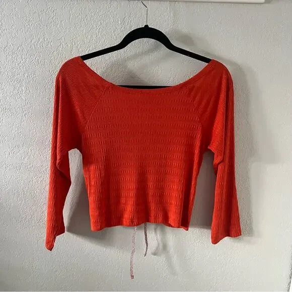 Anthropologie Sabrina Orange Cinched Top - Picture 10 of 10